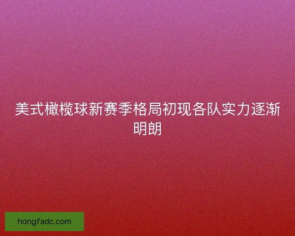 美式橄榄球新赛季格局初现各队实力逐渐明朗